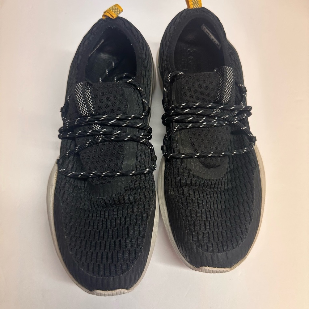 Sorel Kinetic Impact Lace Sneakers Black White Yellow NL4694-010 Womens 8.5